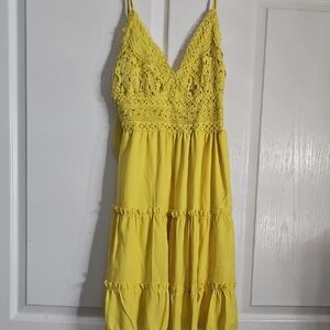 Amazon Yellow Ruffled Tiered Sundress